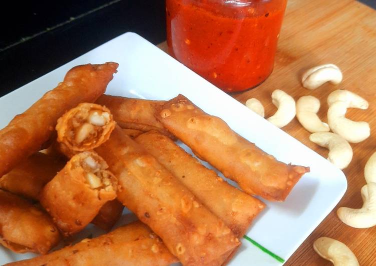 Recipe of Cheesy Cashew Cabbage Cigar rolls.# GA4 # week 5#Feast # cashews in 11 Minutes for Family