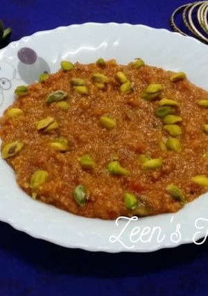 A picture of Hyderabadi Shahjahani Meetha or Tamatar ka Halwa.