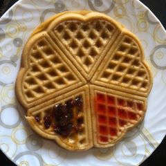 A picture of Whole wheat eggless waffles.