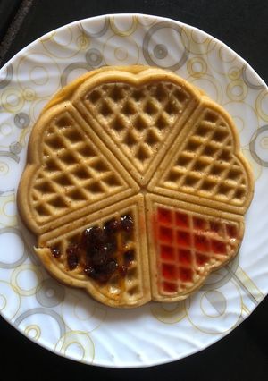 A picture of Whole wheat eggless waffles.