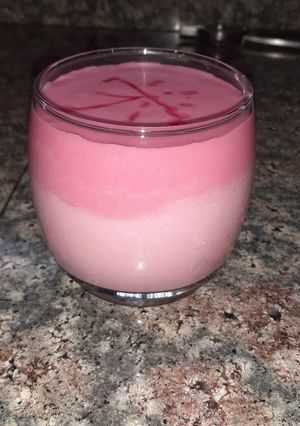 A picture of Rose dalgona lassi.