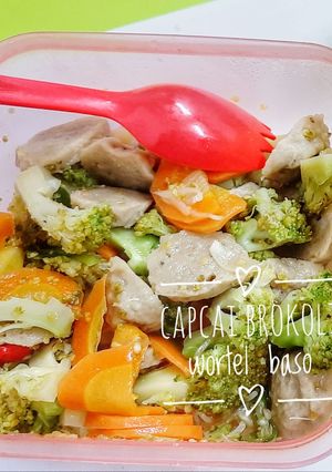 Foto resep Capcay brokoli wortel baso