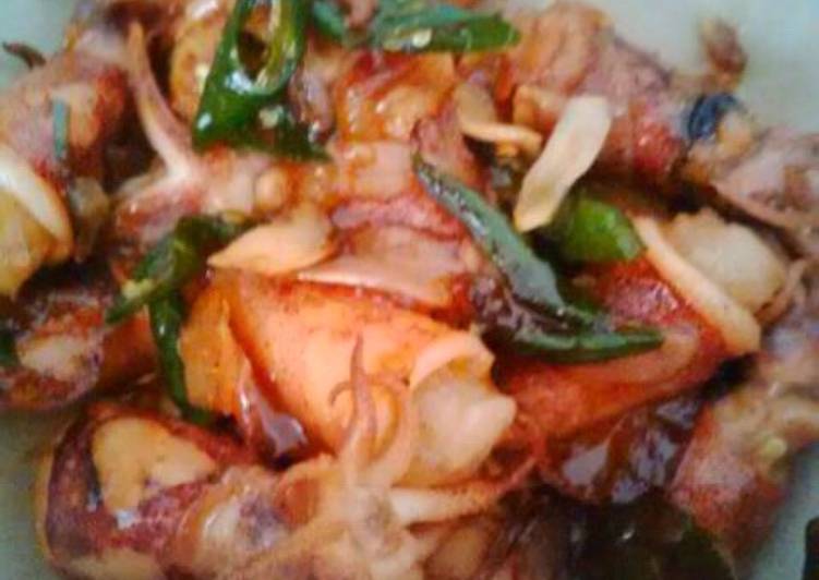 Resep Oseng cumi lontar cabe ijo yang simpel