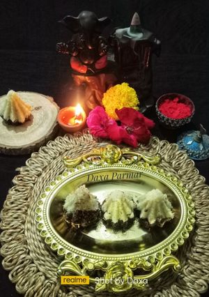 A picture of Coconut Chocolate Modak.