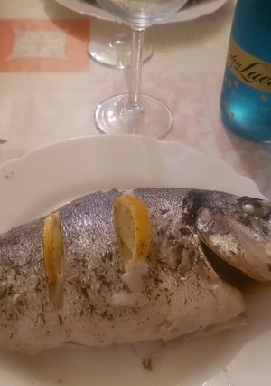 Una foto de Dorada al vapor con tomillo. Thermomix