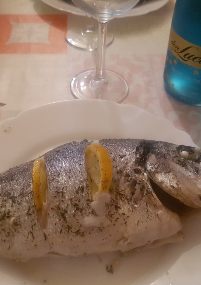Una foto de Dorada al vapor con tomillo. Thermomix