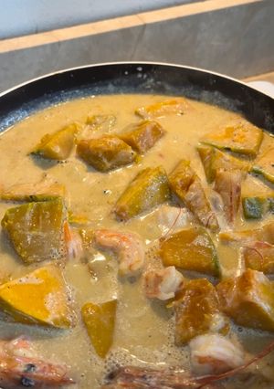 A picture of Squash with French Beans in Coconut Milk.