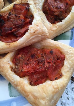 A picture of Roasted tomato tarts.