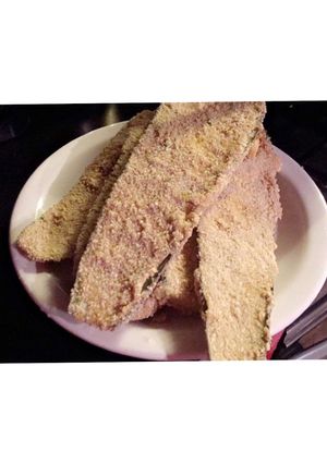 Una foto de Milanesas de berenjena al horno