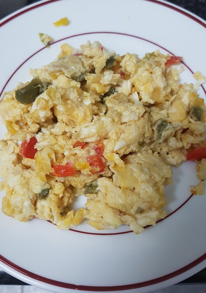 Una foto de Revuelto con pimientos y queso