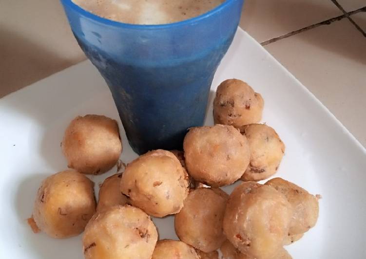 Recipe of Super Quick Homemade Liver yam balls with Maltshake