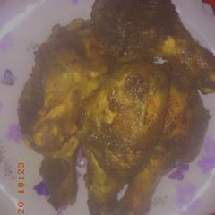 A picture of Chickens parts,species and flour 😋.