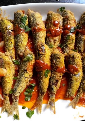صورة لوصفة سردين مقلي بالسميد 🐟🐟