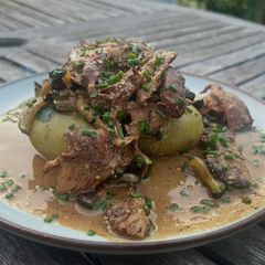 A picture of Hedgehog Stroganoff – British Crown Dependency Jèrriais Royals with Lion’s Mane ‘Shrooms.