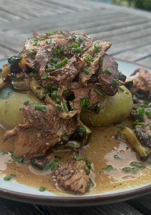 A picture of Hedgehog Stroganoff – British Crown Dependency Jèrriais Royals with Lion’s Mane ‘Shrooms.