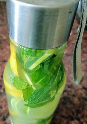A picture of Detox Water / Spa Water / Infused Water On The Go (Lemon cucumber mint ginger).