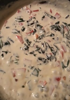 Una foto de Guarnición de espinaca en crema