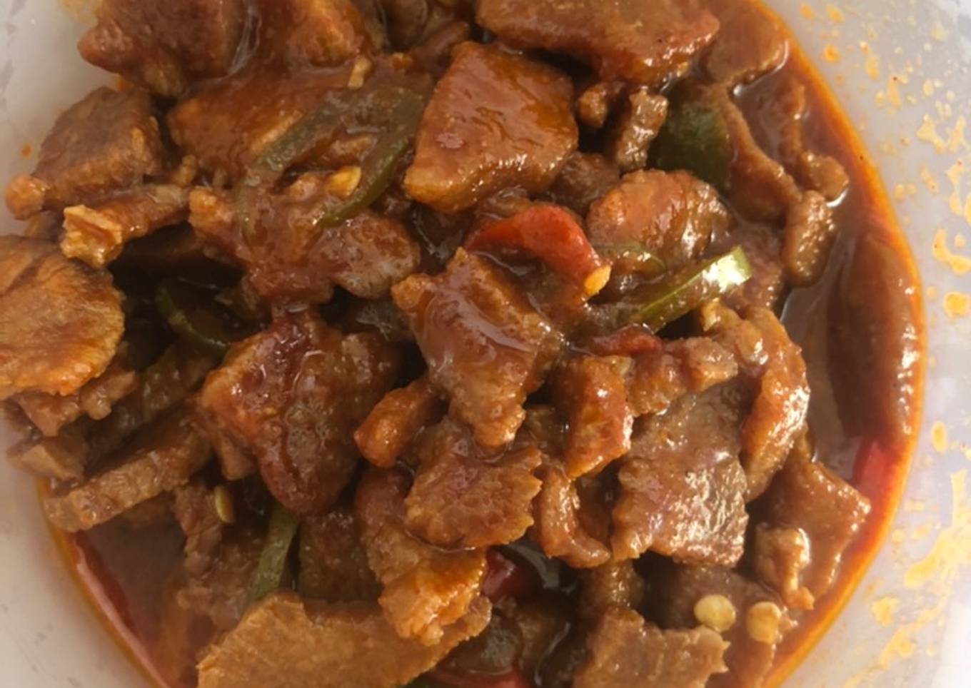 6. Tumis daging asam pedas