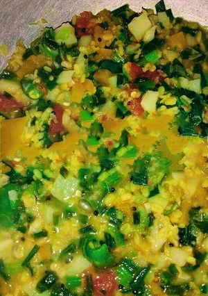 A picture of Spring onion ki Sabzi.