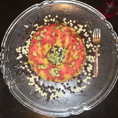 A picture of Semolina Beetroot steamed cake.