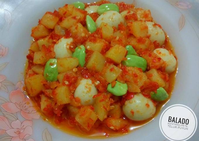 Wajib coba! Resep enak bikin Balado Kentang,Pete,Telur Puyuh yang lezat