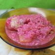 Arroz rosa con jamoncitos de pollo