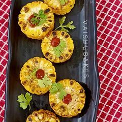 A picture of Sweet Corn Gold Coins (Healthy and Quick Teatime Snack).