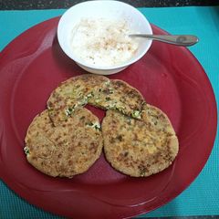A picture of Rajgira paratha stuffed with Paneer. (Vrat Special).