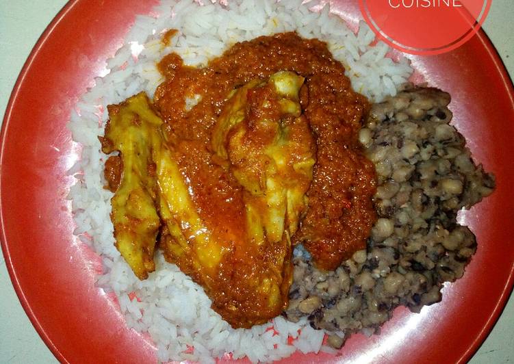 Steps to Prepare Perfect Rice and beans with chicken stew