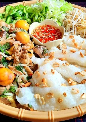 Hình của món Bánh ướt lòng gà.