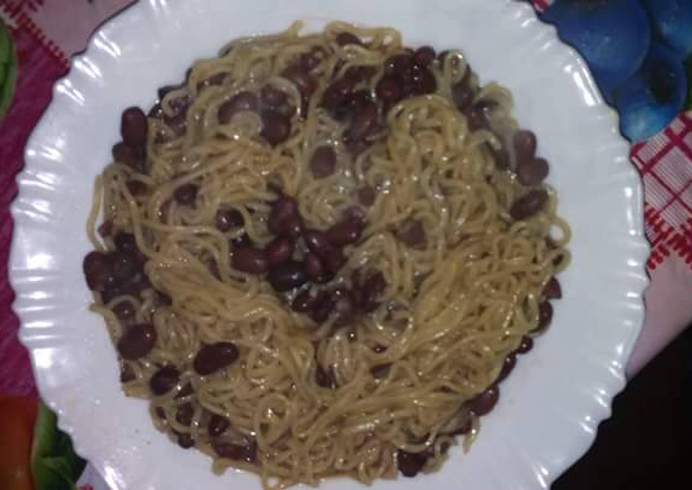 Spaghetti with Beans stew