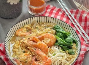 Foto resep Kwetiau Udang Kuah Saffron