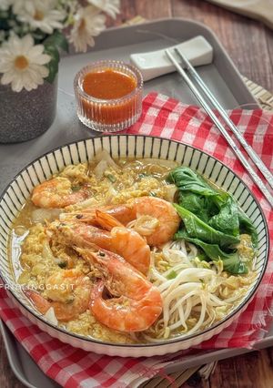 Foto resep Kwetiau Udang Kuah Saffron