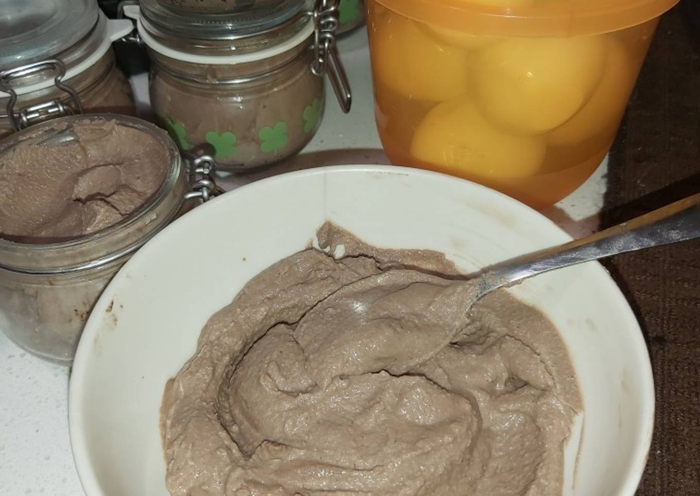 Hard boiled egg chocolate mousse