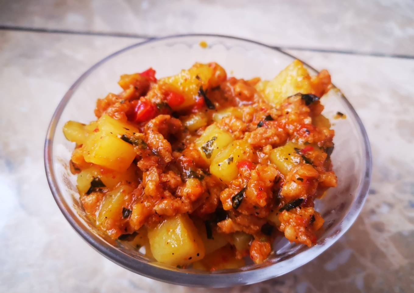 Picadillo de papa con chorizo