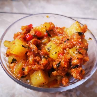 Picadillo de papa con chorizo Receta de Laura - Cookpad