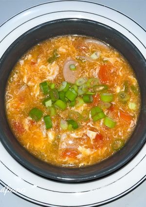 Foto resep Sup Tomat Telur Topping Sosis Wortel