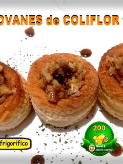 Una foto de Volovanes de coliflor frita con champiñones