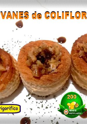 Una foto de Volovanes de coliflor frita con champiñones