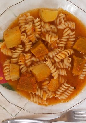 Una foto de Guiso de fideos con batata y zapallo💪