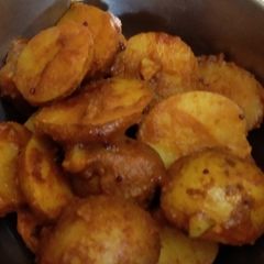 A picture of M's chilli Baby Potatoes.