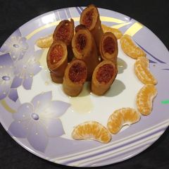 A picture of Leftover Gajar halwa spring rolls.