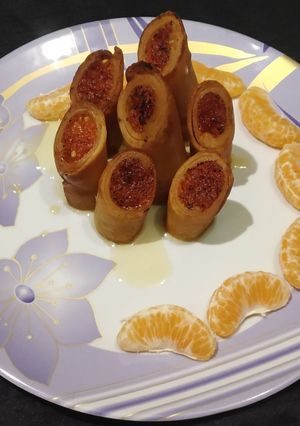 A picture of Leftover Gajar halwa spring rolls.