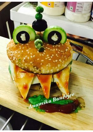 A picture of Cutie-Pie Monster Burgers 🍔.
