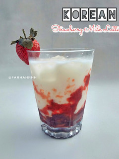 Foto resep Korean Strawberry Milk Latte 🍓🇰🇷