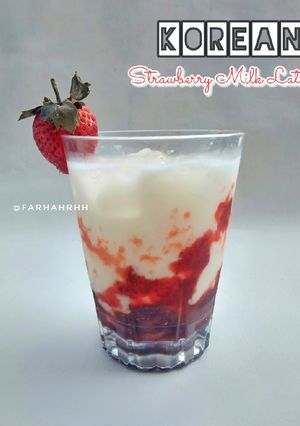 Foto resep Korean Strawberry Milk Latte 🍓🇰🇷