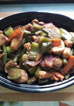 A picture of Mix veggies healthy and less oil recipe.