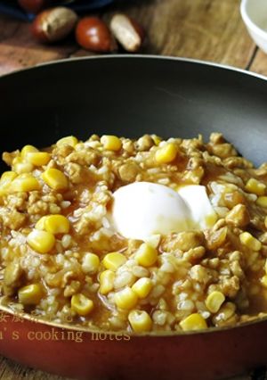 [半熟蛋熔岩肉醬飯]親子料理 簡易家常菜 的食譜成品照片