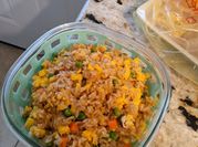 A picture of brown rice egg fried rice