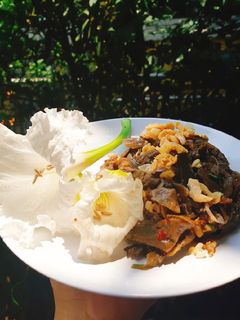 รูปของ ยำดอกแคภาคเหนือ/ คั่วดอกแคนา 🍃🌳 #อาหารเป็นยา